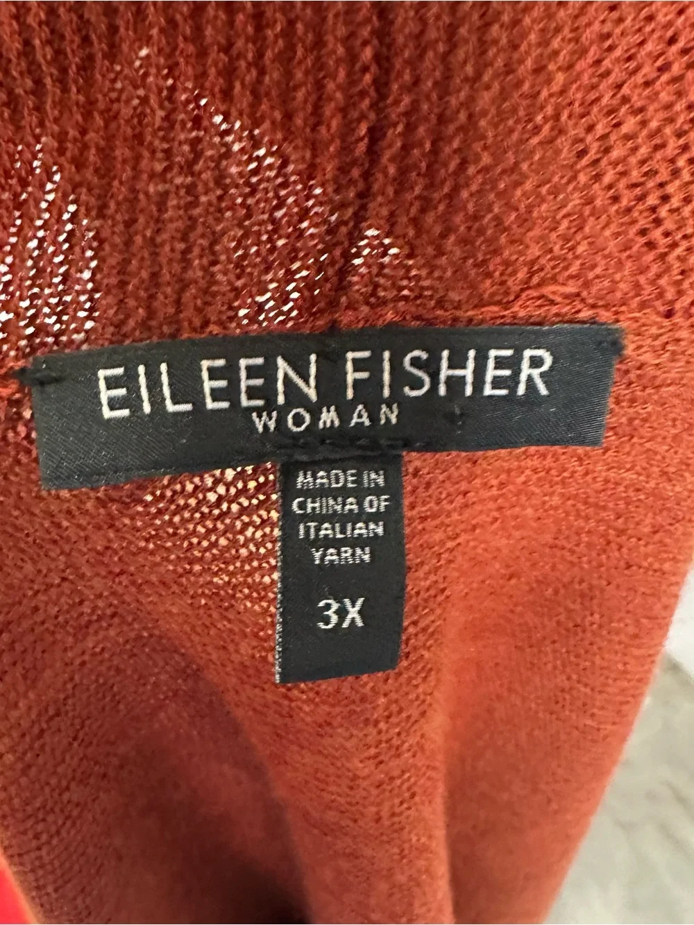 Eileen Fisher Open-Front Cardigan in Rust Orange